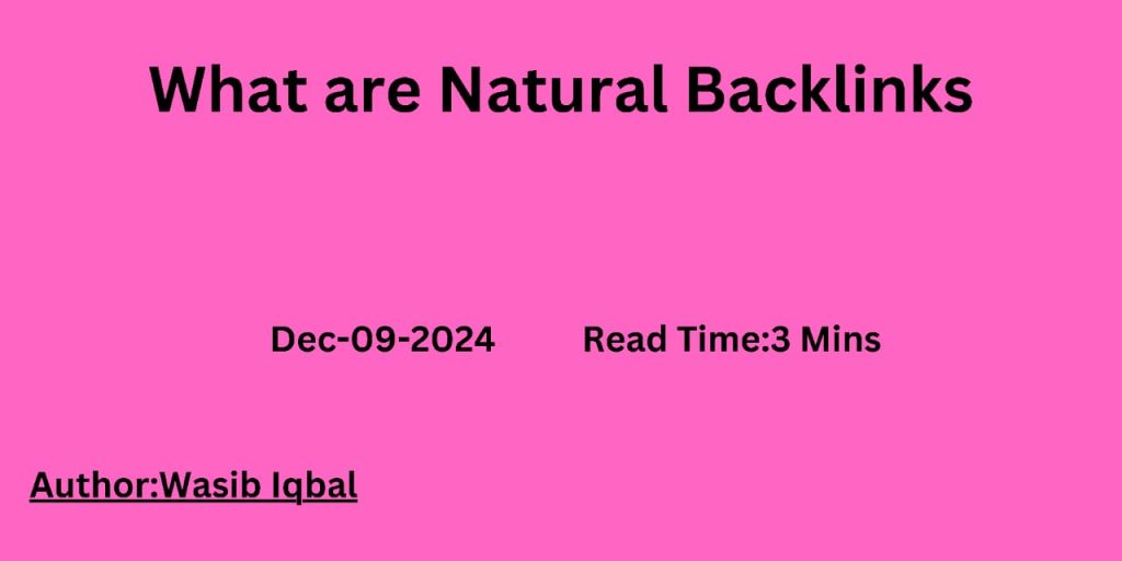 what are natural backlinks